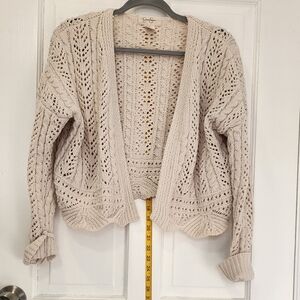Jessica Simpson Cream Open-Knit Cardigan